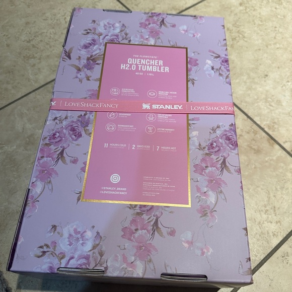 Authentic Loveshack Fancy 40 oz Happy Thoughts Stanley Lavender Floral Mug - Picture 3 of 3